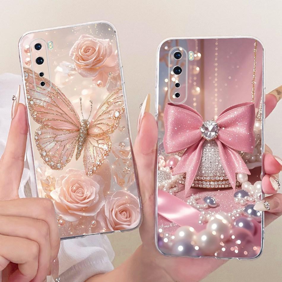 For OnePlus Nord / 8 Nord 5G / Z AC2001 AC2003 Cute Flower Butterfly Cat Painted Case For 1+ Nord Soft Silicone TPU Phone Cases