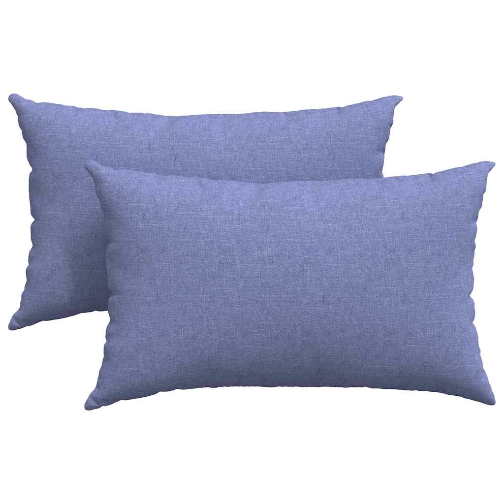Sofa Cushions 2 Pcs Denim Blue 50 X 30 Cm Fabric