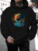 2026 Music Festival Summer New Arrival Unisex Casual Versatile Style Fashion Hoodie with Tropical Sunset Palm Tree Print, Letter Design Pattern Print
