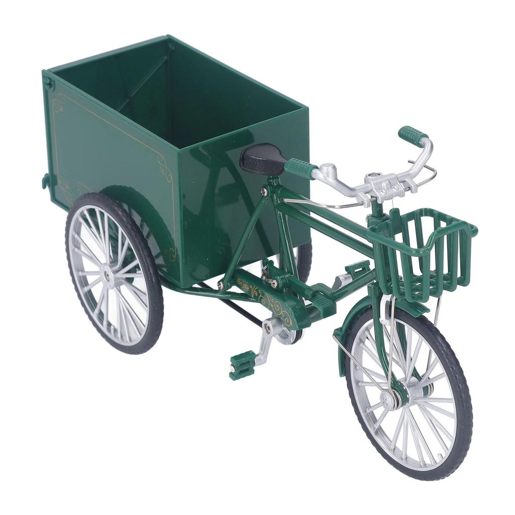 Vintage Tricycle Finger Bike Model Alloy Shelf Accessories Home Decor Ornament Tricycle Model