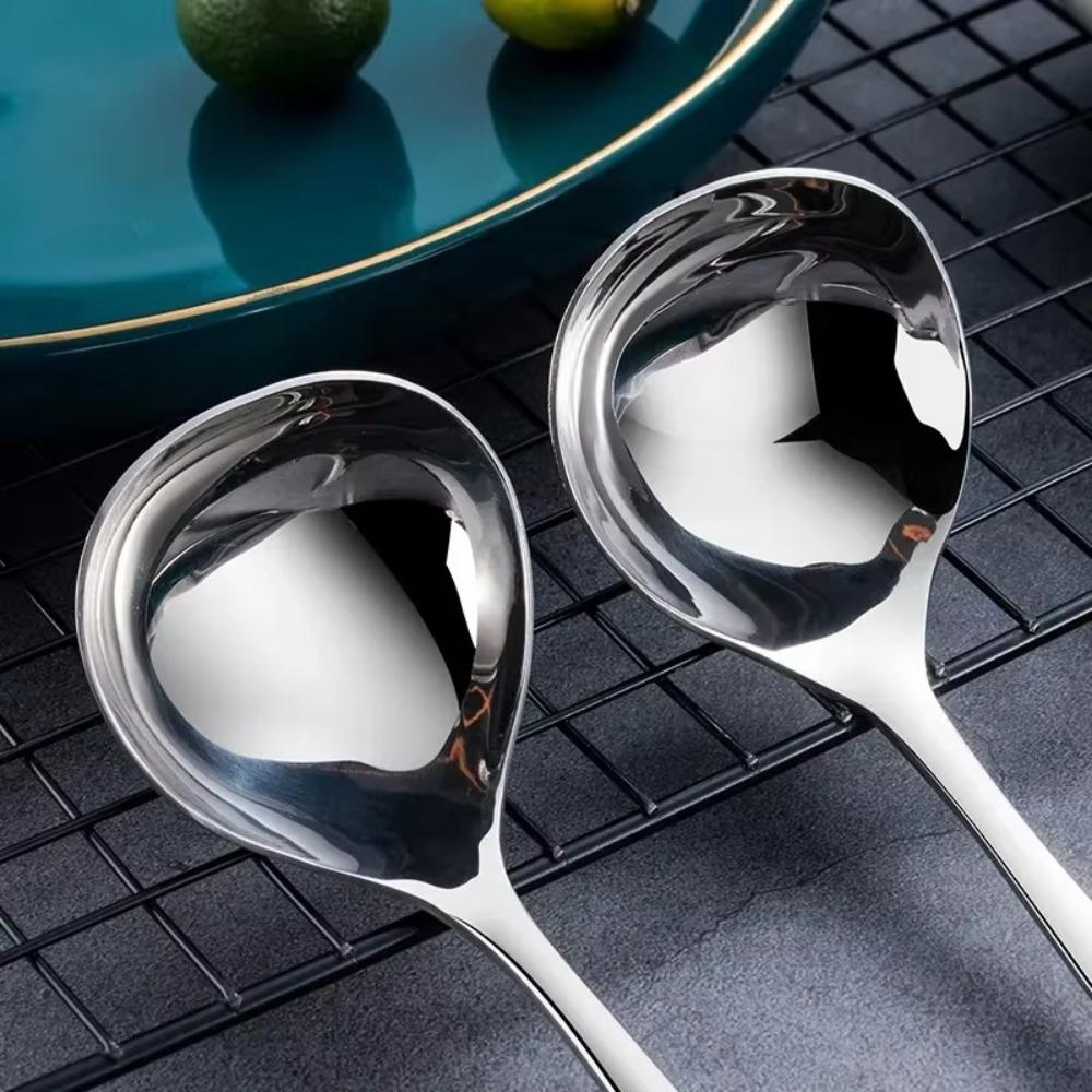 New Thicken Stainless Steel Spoon Long Handle Cooking Utensils Hot Pot Scoops Stainless Steel Soup Spoon Kitchen