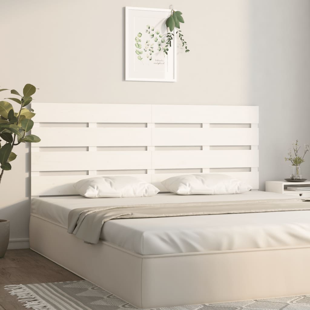 Vidaxl Bed Headboard, White, 140X3X80 Cm, Solid Pine Wood