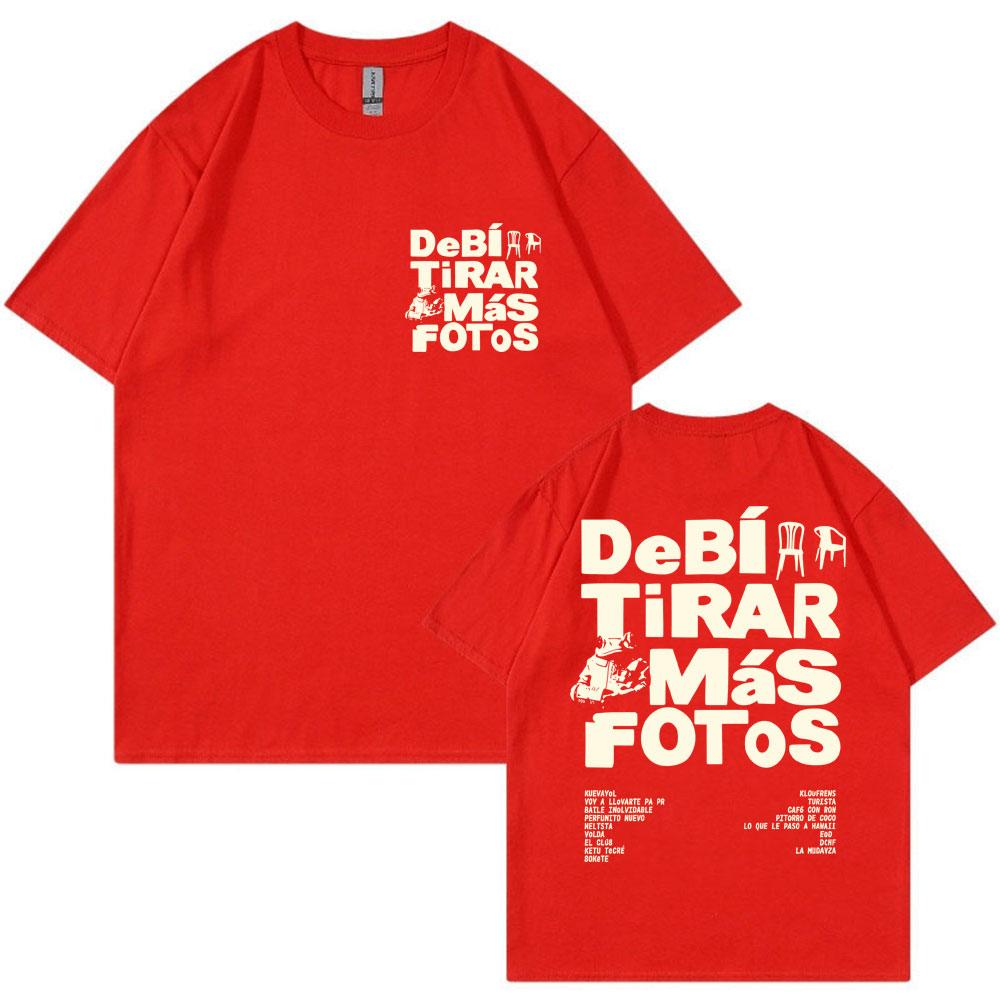 Rapper Bad Bunny Debi Tirar Mas Fotos DTMF World Tour T-shirt Men Women Fashion Hip Hop T Shirt Oversized Cotton T Shirts