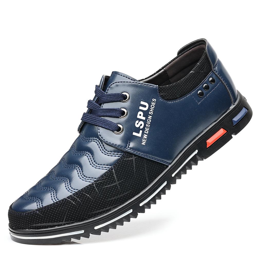 

Модная повседневная кожаная обувь Тренд Большой размер На шнуровке Рабочая обувь Повседневная Китайская Лао-цзы 48 48 синий