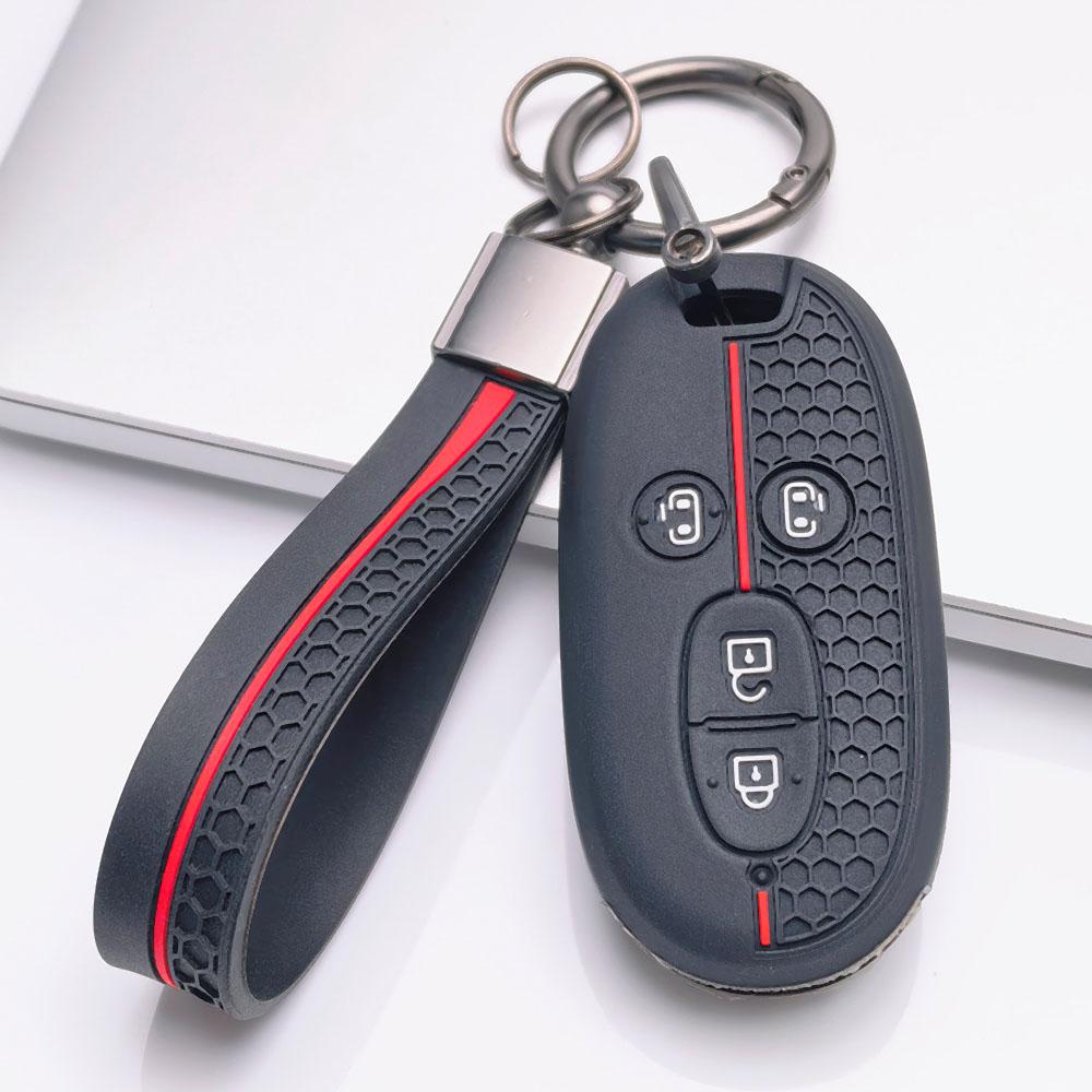 Premium Silicone Car Key Fob Cover For Suzuki Kizashi Wagon R Solio Spacia Swift With Keychain Soft Silicone Car Interior Accessories