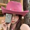 Star Pink Western Cowboy Hat Kids Summer Big Brim Sunscreen Bucket Hat Outdoor Hiking Hiking Hat