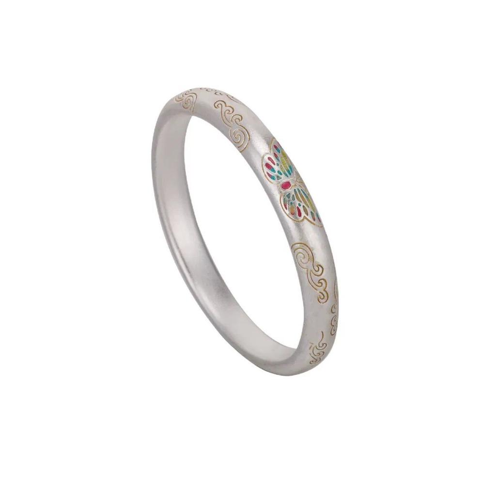 Butterfly Closed Bracelet Painted Gold Auspicious Cloud Enamel Women's New Chinese Style National Style Bracelet Bracelet Auspicious Cloud Bracelet
