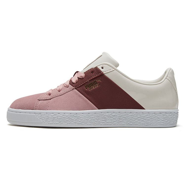 Puma Basket Remix Leather Retro Casual Low-Top Sneakers Women Sneakers Brick-Pink 369956-01