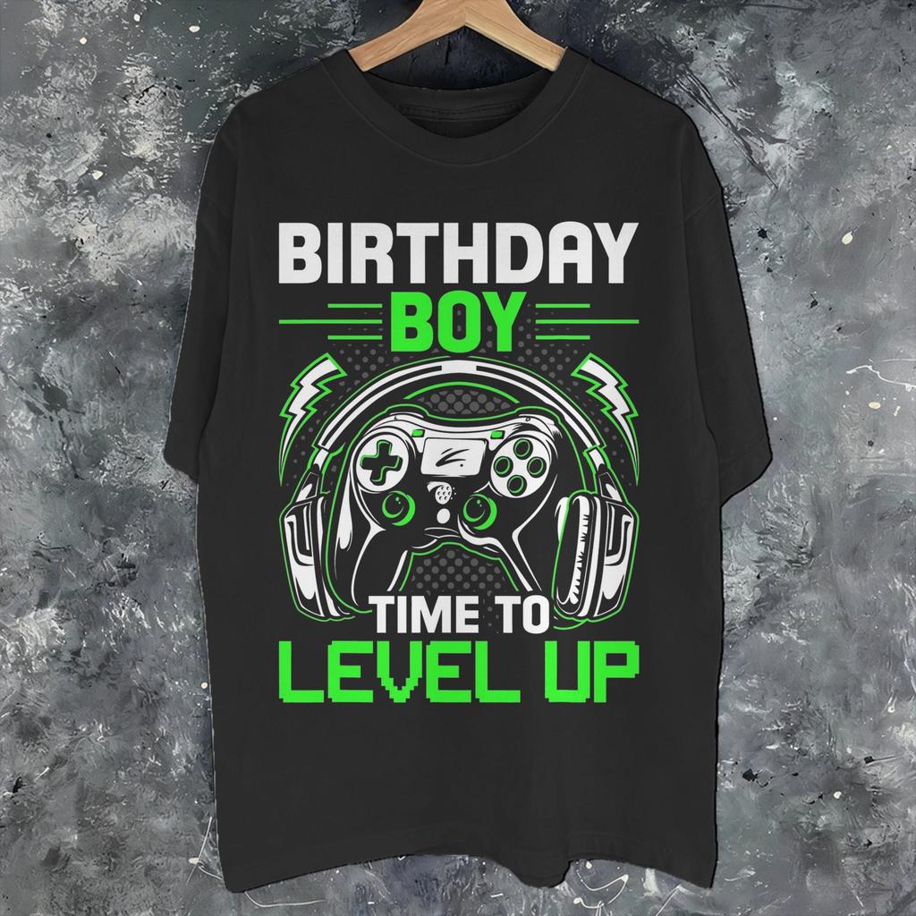 Unisex Wounisex Graphic Print Birthday Boy Time To Level Up T Shirt Tee 100 Cotton Gamer Girl Boy Tshirts Clothes