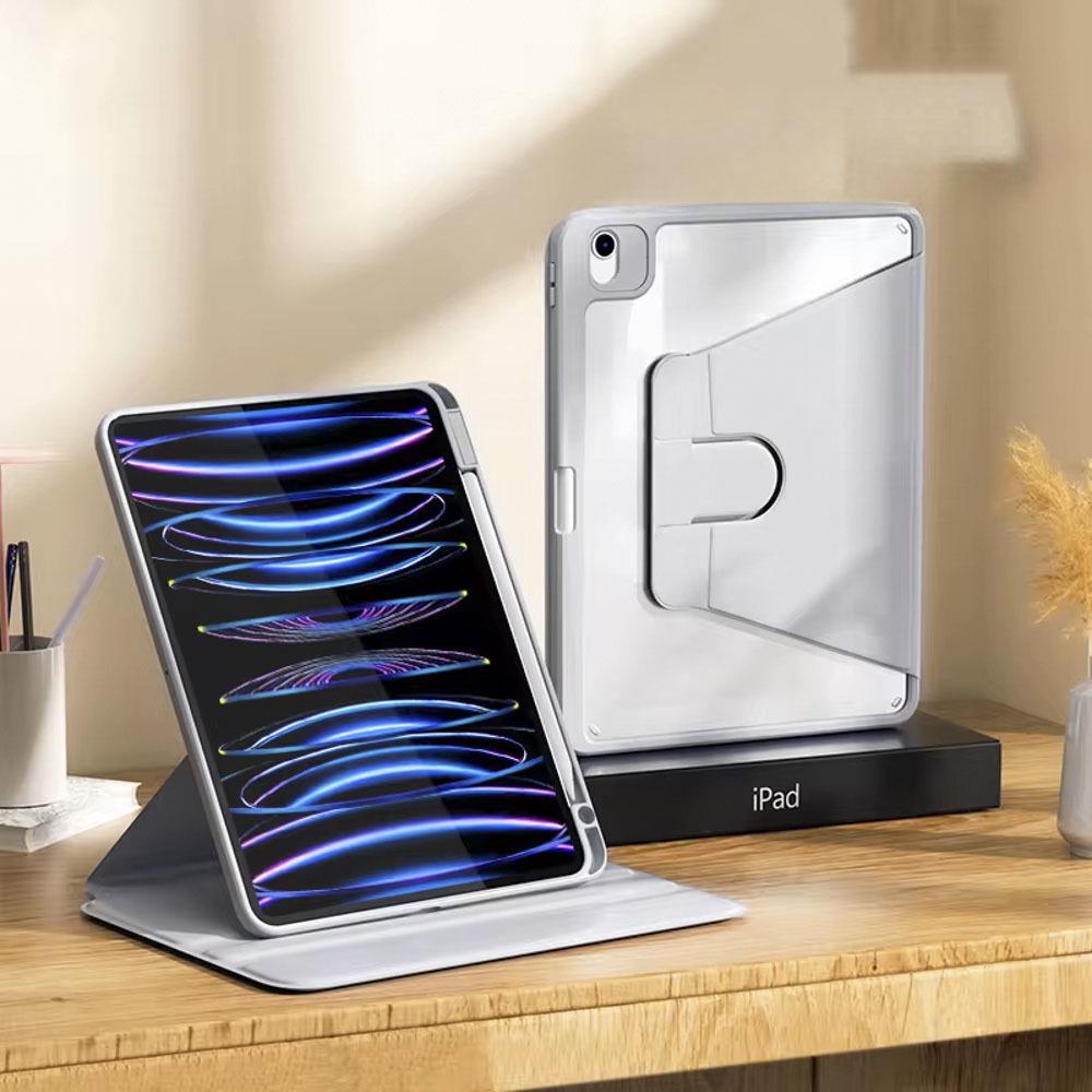 Pouzdro s 360° otočným stojánkem pro iPad Air 4/5 & Pro 13 s nastavitelným slotem na pero 10,2/10,9 palce