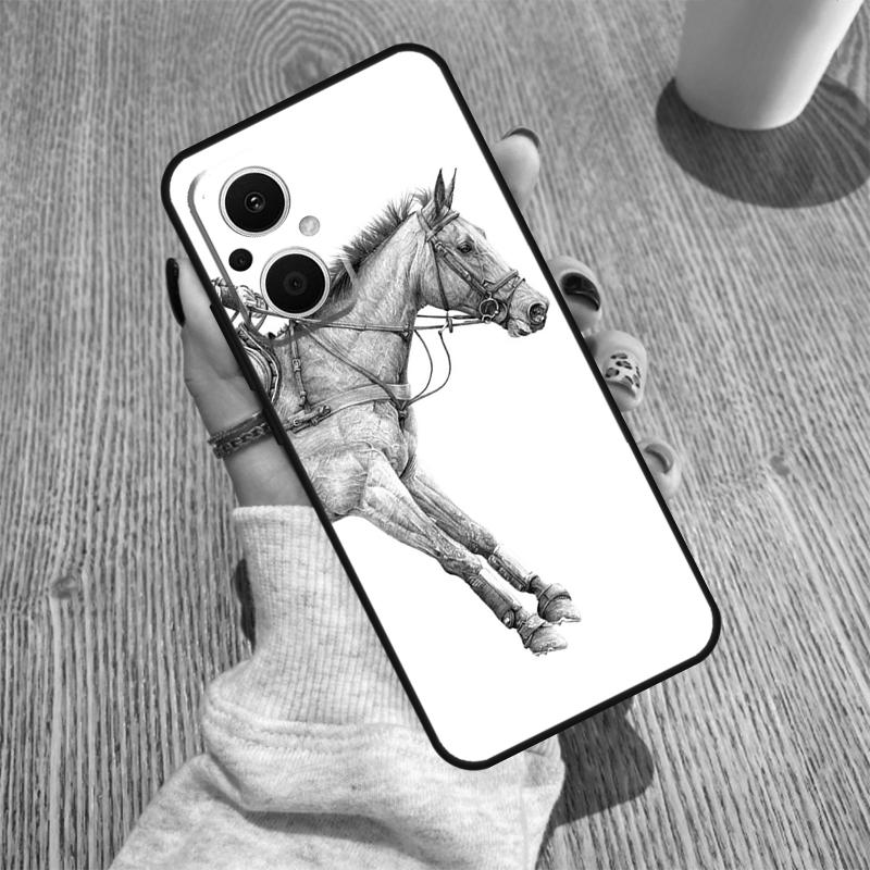 Horse Sketch Funda For OPPO Reno 7 8 Lite 14 F 13F 12F 11F 13 12 11 10 Pro OPPO Find X9 X8 X6 X5 Pro Case