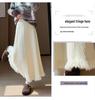 Women's High-Waisted Woolen Tassel Knitted A-Line Midi Skirt for Autumn and Winter