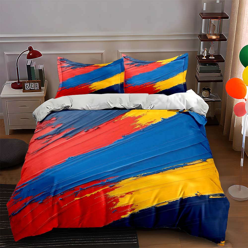 

Bold, brushstroke, vibrant Bedding Duvet cover sets Duvet covers Pillowcases gifts (1 * Duvet Cover 2 * Pillowcases, without duvet insert) 135x200cm