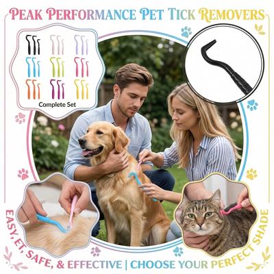 3 Pcs Pet Tick Remover Tools, Safe & Effective Tick Removal Hooks For Dogs & Cats, V-Shaped Tick Extractors With Ergonomic Non- Handle, Gentle Tick