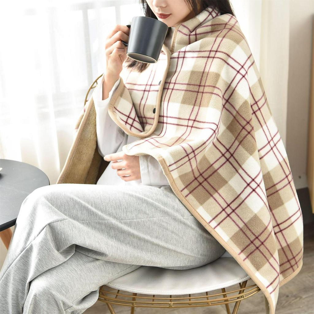 "Class A Soft Flannel Office Shawl Blanket - Thick, Cozy, Multifunctional for Autumn & Winter"
