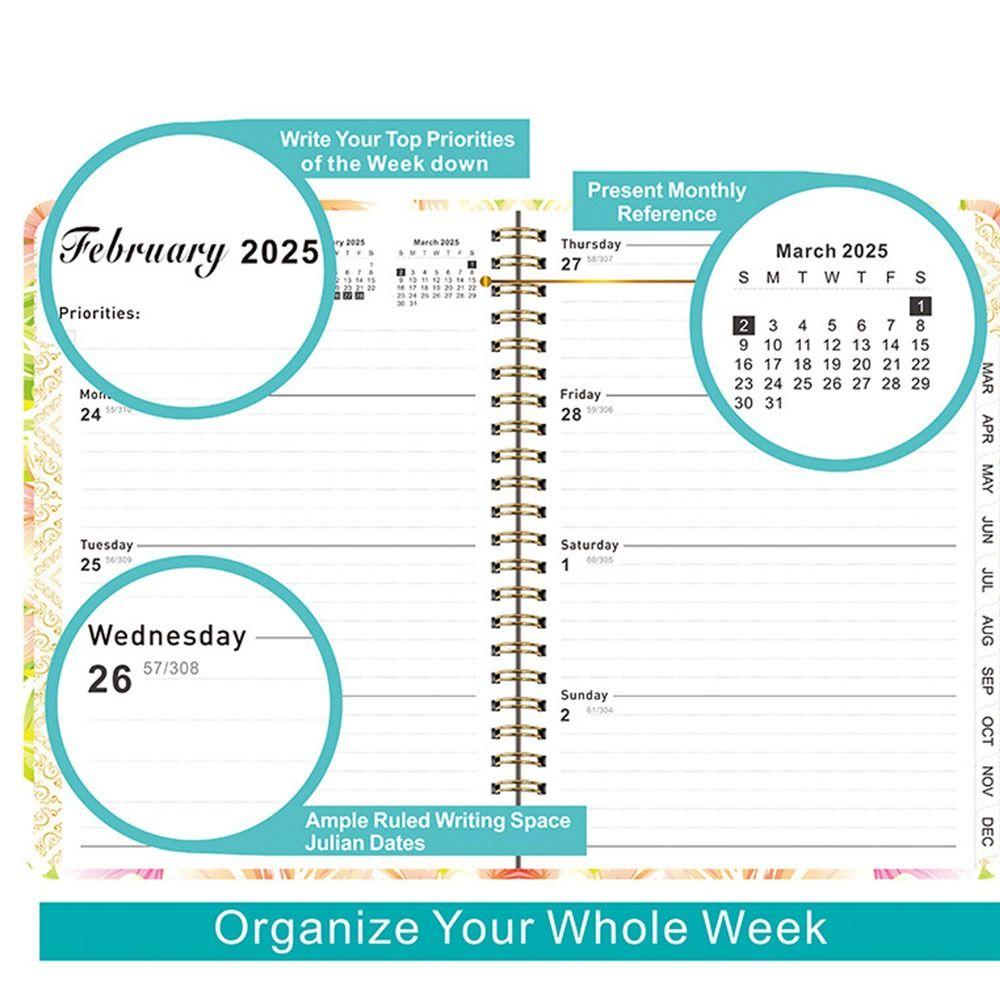 Thicken 2025 Agenda Planner Notebook Time Organizer Diary Notebook A5  Schedules Notepad  Study