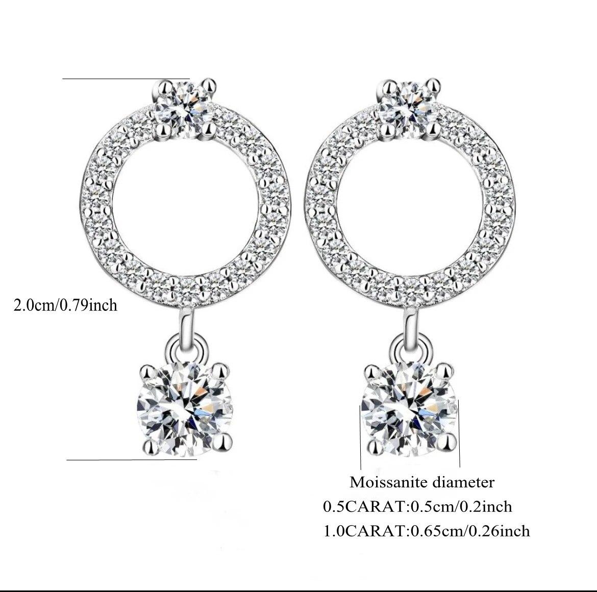 

Серьги-пончики из стерлингового серебра 925 пробы с муассанитом 1 карат, декоративные модные дизайнерские легкие роскошные нишевые серьги-подарок для пожилых женщин