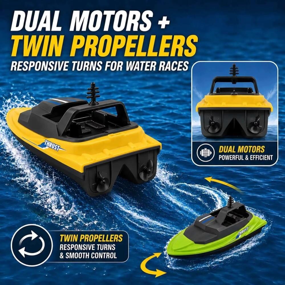 Dual Motor Electric Speedboat Waterproof Racing Boat Waterproof Toy Water Toy Lake