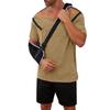 Herren Kurzarm-Regenerationsshirt mit durchgehender Knopfleiste und abnehmbaren Seiten Adaptives Oberteil zur Unterstützung der Mobilität