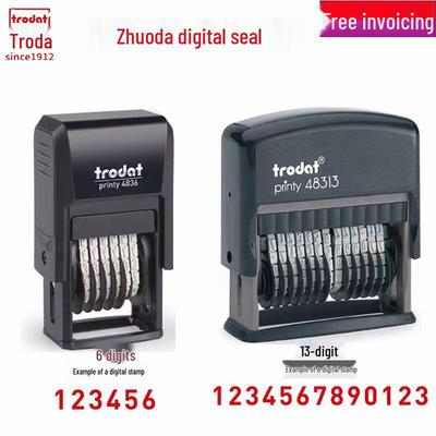 Zhuoda Regulowany Automatyczny Stempel Numeracyjny, 6-cyfrowy do 13-cyfrowego, Samotuszujący i z Wyrzutem Tuszu.