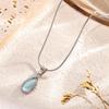 Translucent Green Water Drop Ocean Blue Titanium Necklace - Mermaid's Tears Clavicle Chain