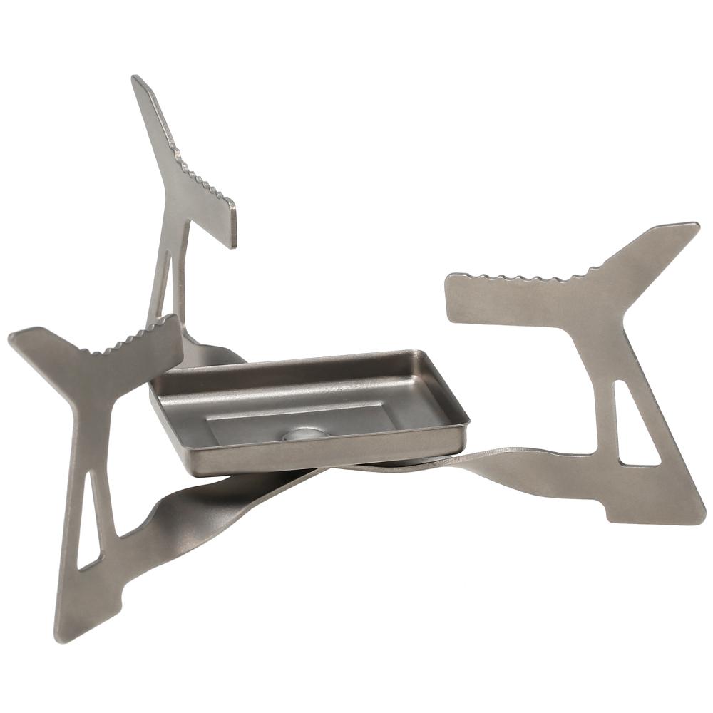 Lixada Aragaz de camping pliabil ultralejer din titan pentru alcool solidificat 14g