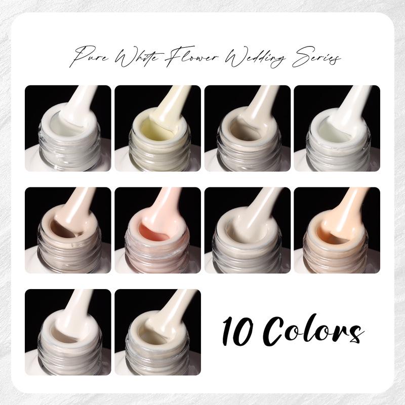 Monja 10-Color Whitening Ice Nail Gel Set - 2025 Bride Series