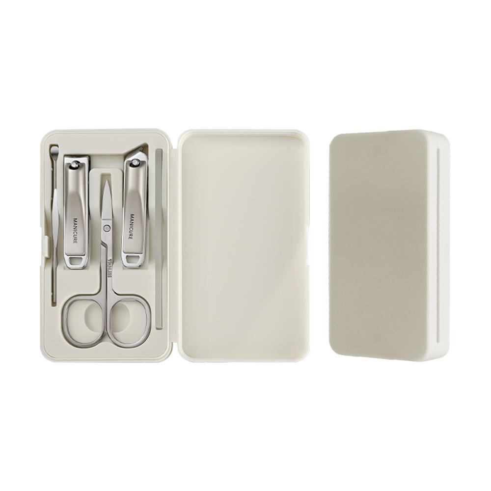 Stainless Steel 5-Piece Nail Care Set: Clippers, Scissors, Manicure Tools & Ear Pick