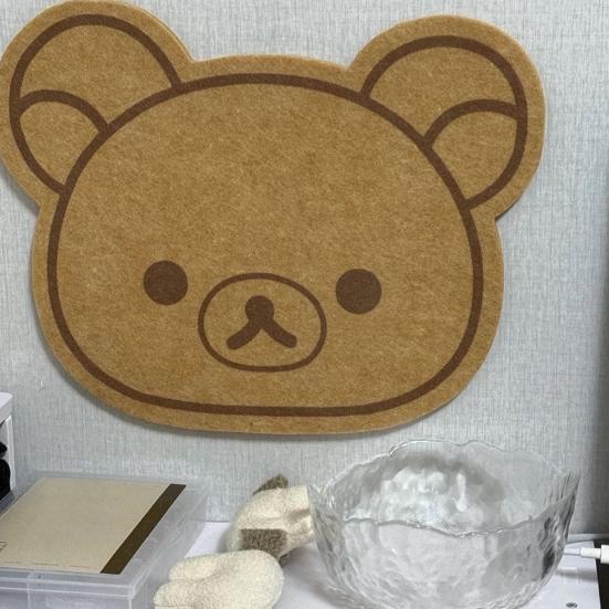 1/2Pcs Cartoon Bear Felt Board Home Office Living Room Wall Mount Animal Shape Memos Notes Photo Message Board Decoration