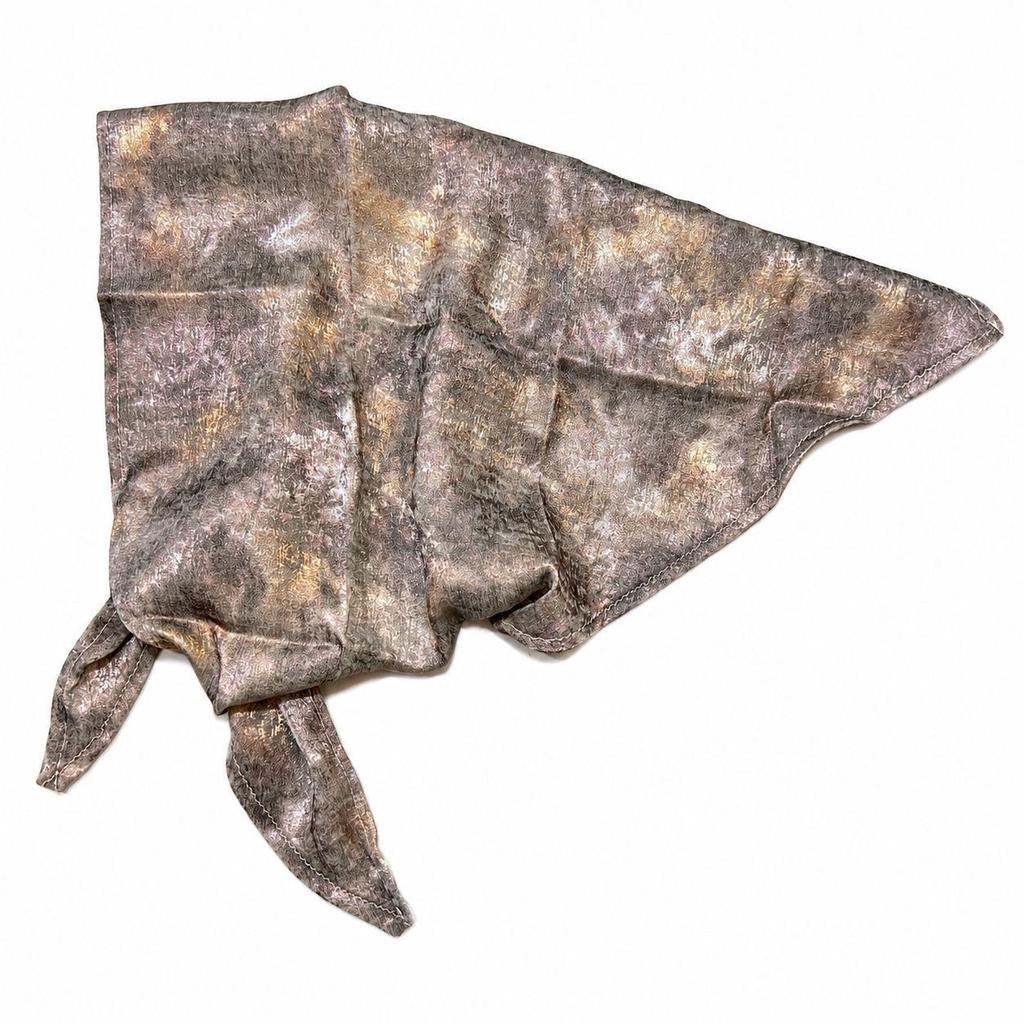Flüssiges Silber Leopardenmuster Bandana - Y2K Retro Seiden Kopftuch