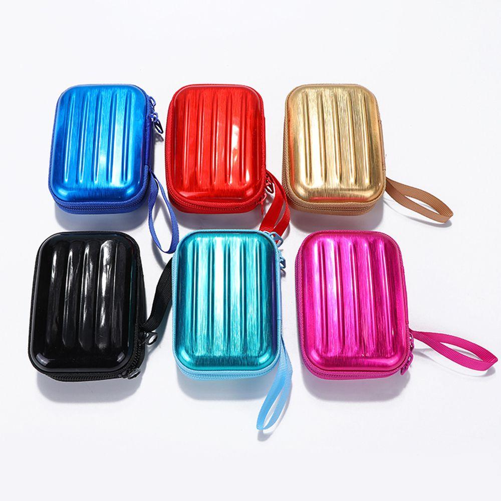 

Headphone Portable Mini Metal Round Case Coin Storage Box Container