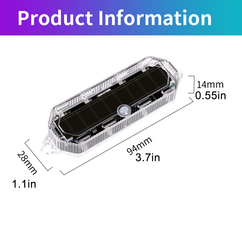 Motorcycle Rear Flashing Light Strobe Designs Waterproof Rear Light Solar Charging ABS Enhances Night Riding Safety
