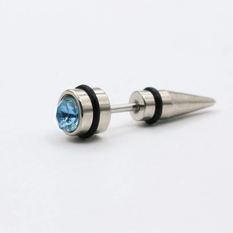 Unisex 316L Titanium Steel Diamond-Studded Piercing Earrings
