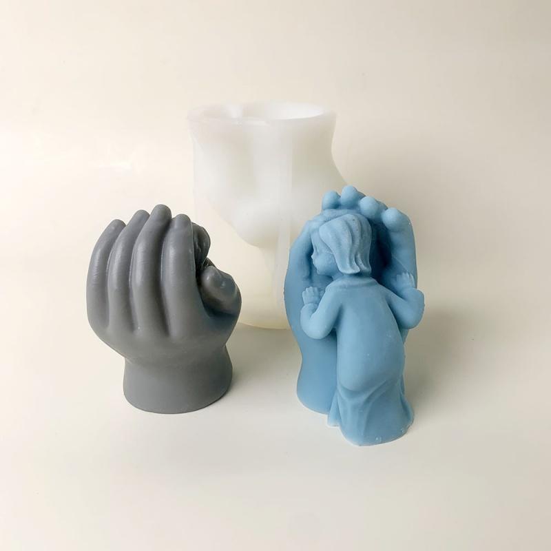 3D Sleep Baby Candle Silicone Mold Baby Aromatherapy Soap Gypsum Mold DIY Wrist Clamp Baby Styling Candle Gypsum Decoration