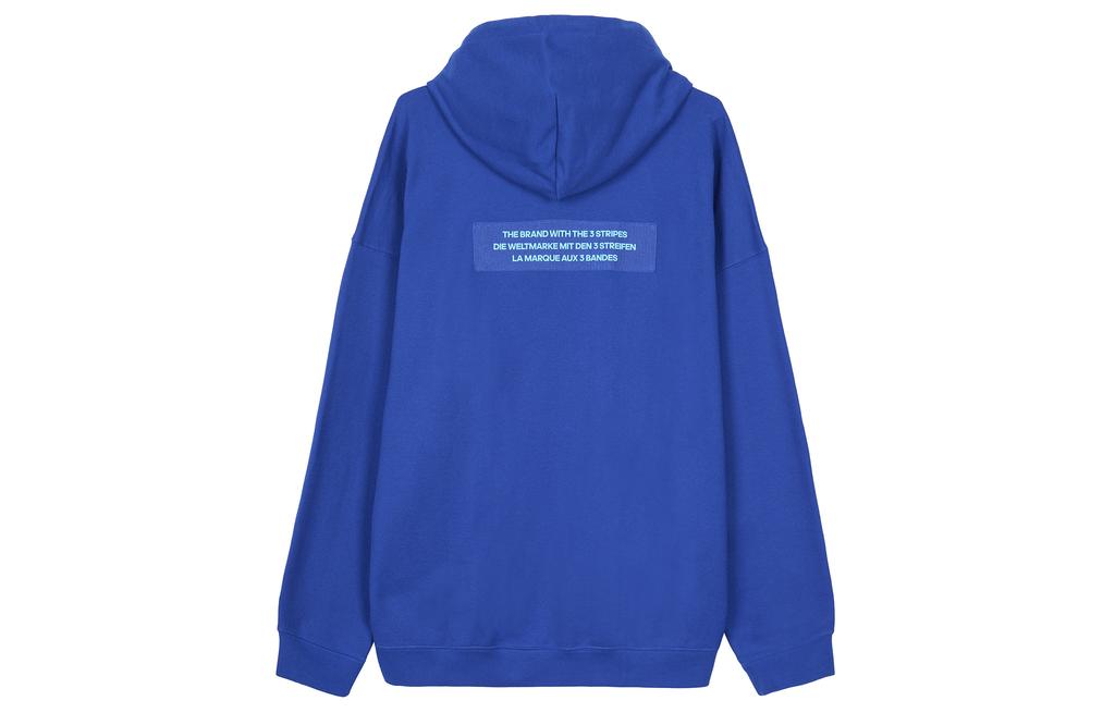 Adidas Originals BIG TREFOIL Sweatshirts Men's Collegiate Blue Hooded Moderate Regular H09353