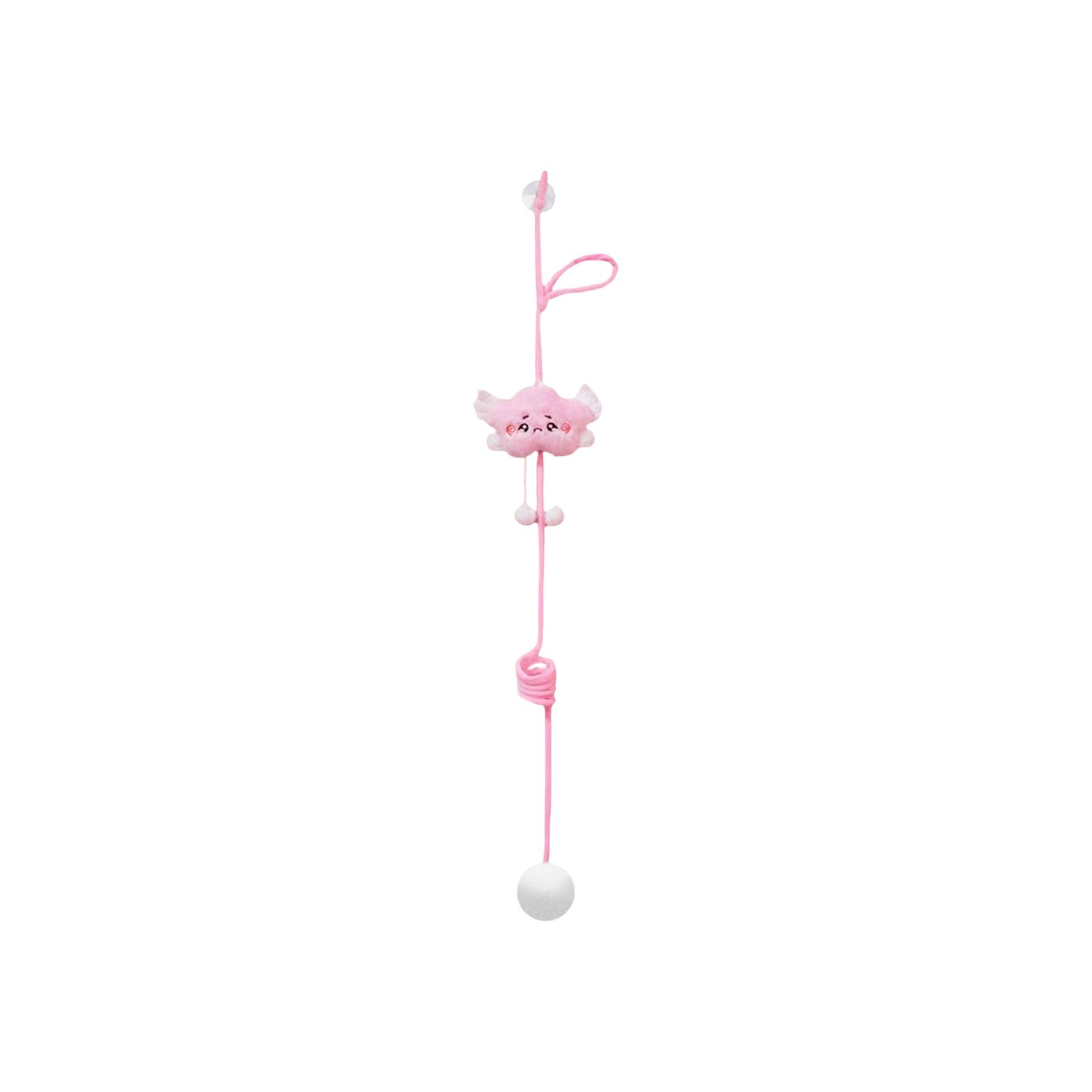 

Cat Toy with Suction Cup Hanging Elastic Rope Interactive Catnip Teaser Stick for Pets Indoor Play and Exercise One Size
