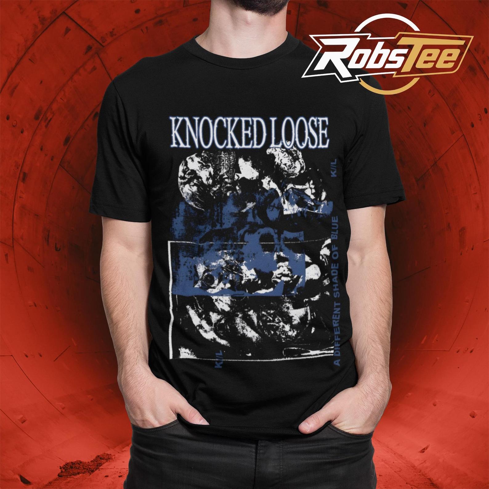 Knocked Loose T-Shirt - Metal Music Shirt - A Different Shade of Blue - Laugh Tracks Shirt - Knocked Loose Merch - Unisex Rocker Clothing 3XL