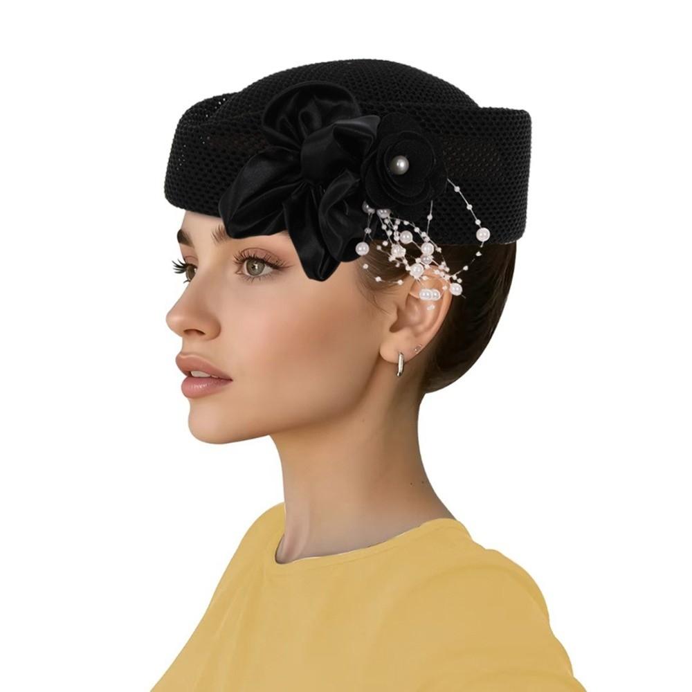 Solid Straw Pillbox Hat Structured Crown Round Dress Hat New Painter Hat  Women s