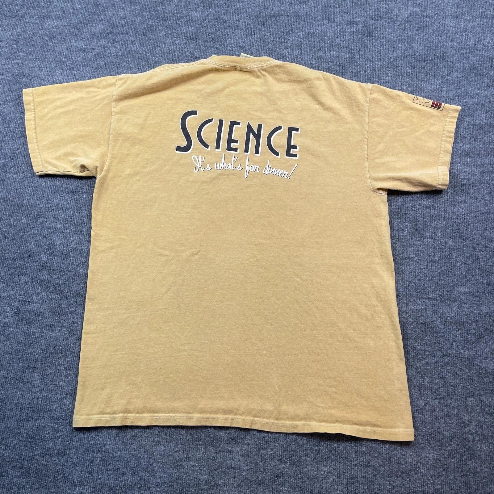 

Vintage 90s Science Geek Shirt Large 23x29 Atomic Structure Alton-Brown Gear S