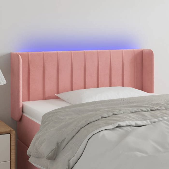 VidaXL LED Headboard Bedroom Furniture Single Bed Accessory Headboard Bed Frame Interior Pink 3123521