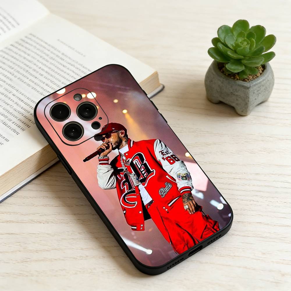 A-Anuel AA Rapper Phone Case For iPhone 17,16,15,14,13,12,11 Plus,Pro Max,XS,Soft Silicone Black Cover