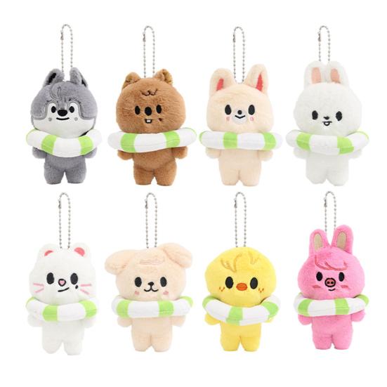 Keychain Plush Pendant Anime Stuffed Figure Wearing Swim Ring Throw Pillows Keychain Pendant Room
