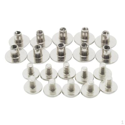10 Sets DIY Leather Craft Belt Wallet Accessory Nail Rivets Screws Buttons Silver 5mm