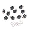 10Pcs 2.5/3.5Mm Pj301 Female Audio Connector 3 Pin Dip Headphone Jack Socket Mono Channel Pj-301M Pj301M Pj-201