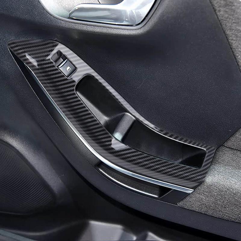Car Upgrade Carbon Fiber Look Interior Door Window Switch Button Frame Trim Covers For Ford Puma -2024 Accessories