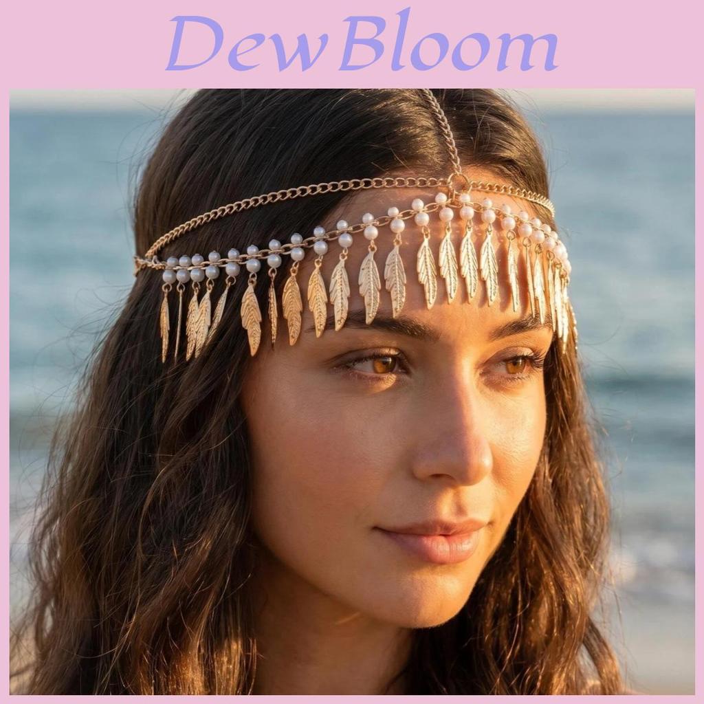 Fashion Gold Leaf Tassel Head Chain For Summer Vacation And Travel