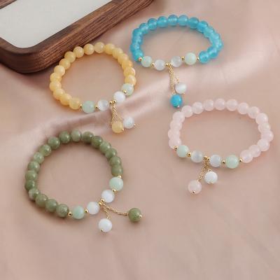 Armband Natuursteen Watermeloen Toermalijn Rozenkwarts Xinjiang Jade Poederkristal Armband Vriendin Dopamine