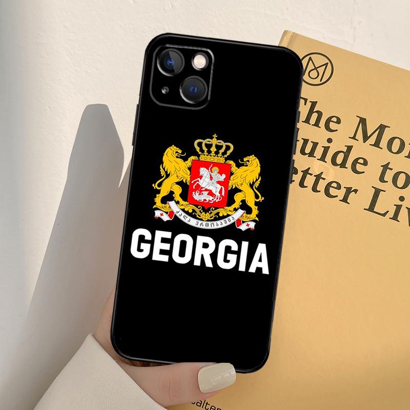 Georgia Flag Phone Case For iPhone 17 16 14 13 12 11 15 Pro Max mini XR 16e 15 16 Plus 17 Air Full Cover