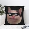 Soft Smiling Beluga Cat Meme Pillowcase Polyester Cushion Cover Decor Funny Kitten Pillow Case Cover Living Room Zipper