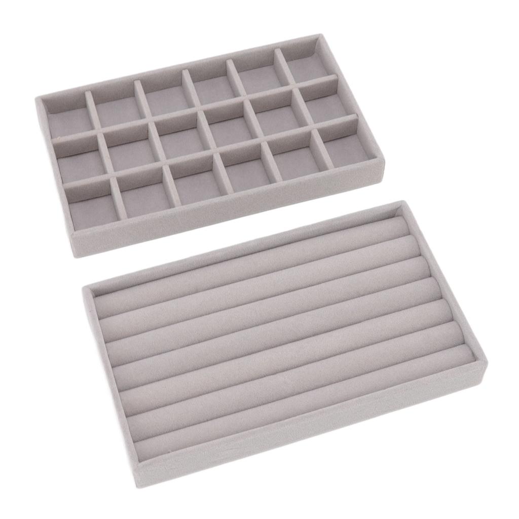 Schmuckaufbewahrungsbox Verschiedene Fächer Platzsparend Beflocktes Tuch Schmuckauswahl Ausstellungs-Aufbewahrungsbox für Mädchen